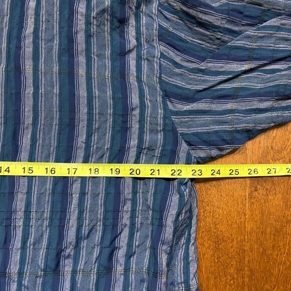 Espino Collection Vintage 80s Flap Pocket Rayon Button Down Blue Shirt Size XL - Picture 5 of 7